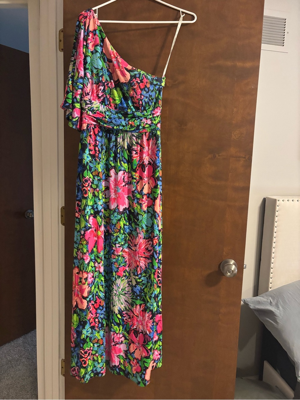 Lilly Pulitzer One-Shoulder Floral Maxi Dress in Bright Multi